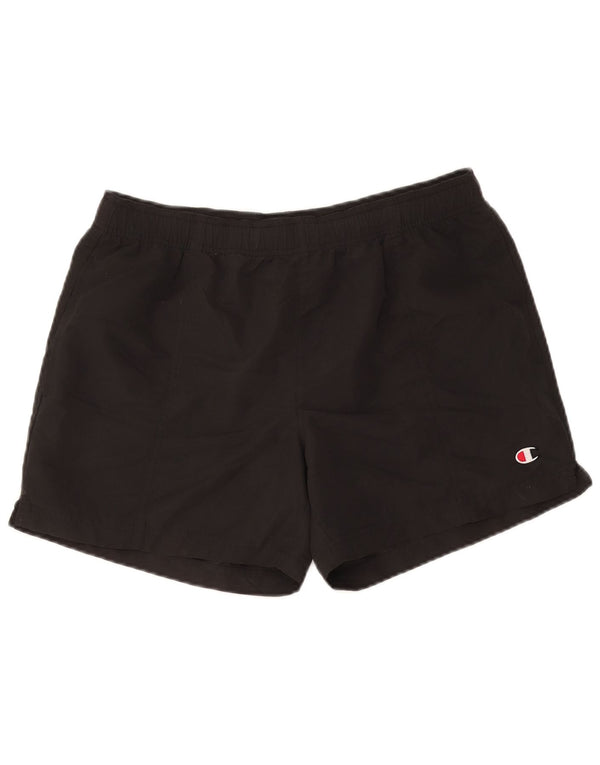 Champion Pantalones cortos deportivos para hombre poliéster negro grande