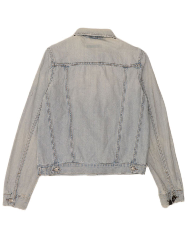Topshop Chaqueta vaquera para mujer UK 10 Small Blue Cotton