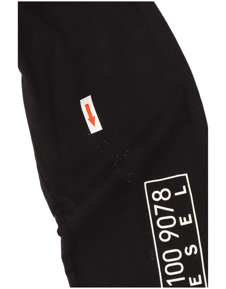 Diesel Hombre Jersey Gráfico Con Cremallera En El Cuello Jersey Pequeño De Algodón Negro