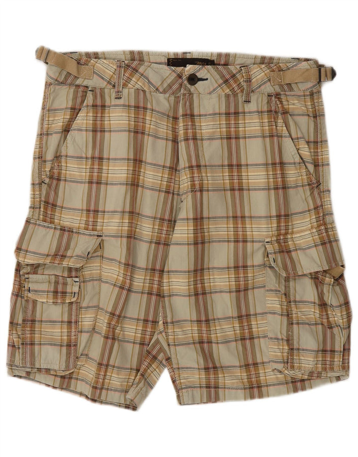 Marlboro Classics Shorts Cargo Para Hombre W31 Algodón A Cuadros Beige Medio