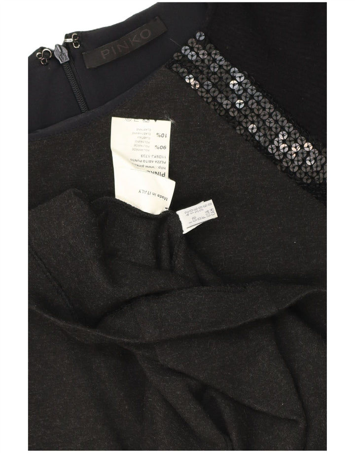 Pinko Vestido ajustado de manga larga para mujer UK 40 Pequeño Poliéster gris