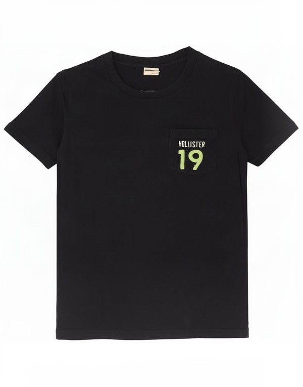 Hollister Mens Graphic T-Shirt Top Small Navy Blue Cotton