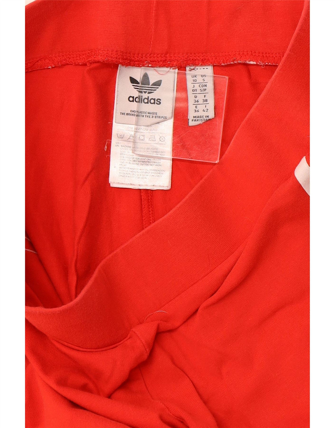ADIDAS Womens Leggings UK 10 Small  Red Cotton