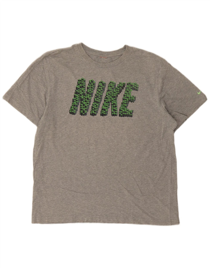 Nike Camiseta gráfica para hombre Top grande gris moteado