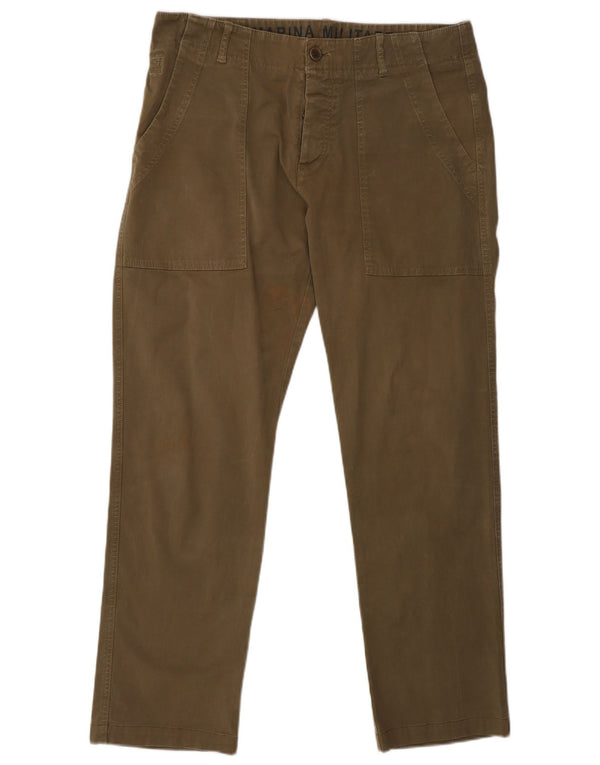 Marina Militare Pantalones cargo ajustados para hombre IT 48 Medium W30 L29 Algodón caqui