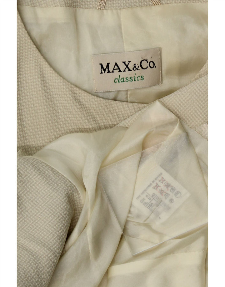 MAX & CO. Womens 5 Button Blazer Jacket UK 16 Large Beige Acetate Vintage Max & Co. and Second-Hand Max & Co. from Messina Hembry 