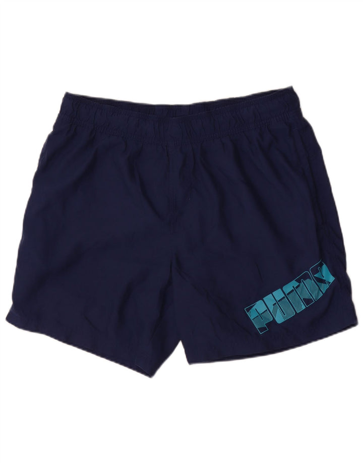Puma Mens Graphic Sport Shorts Grande Azul Marino Poliéster