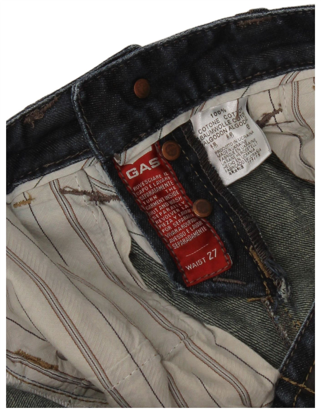 Pantalones cortos vaqueros para mujer Gas W27 Small Azul marino Algodón