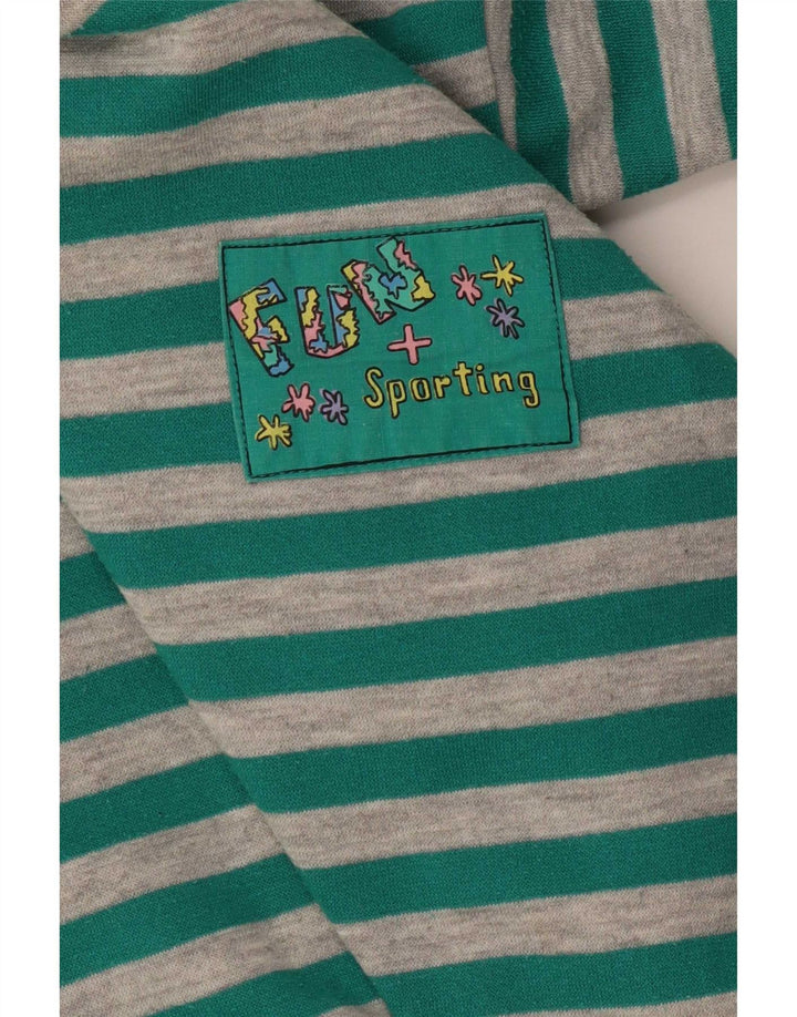 Sudadera Sporting Mujer Con Cremallera Y Cuello Jersey IT 44/46 Large Green Stripes