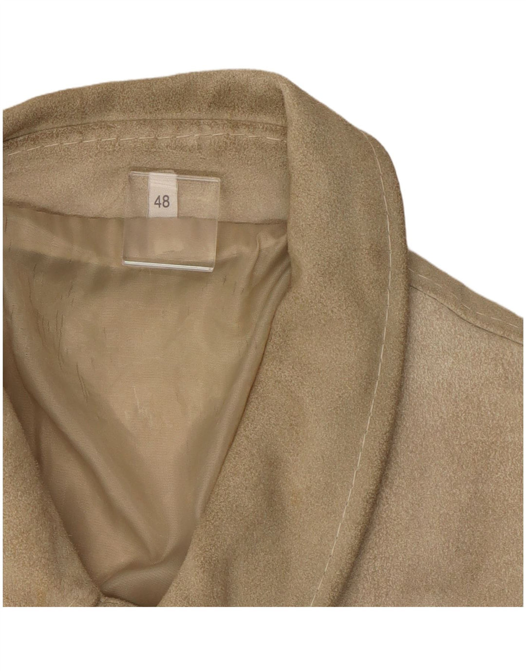 Chaqueta de ante vintage para hombre IT 48 cuero beige medio