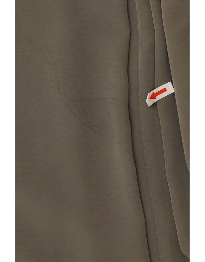 Vintage mujer suelta ajuste abrigo Reino Unido 20 2XL poliéster verde