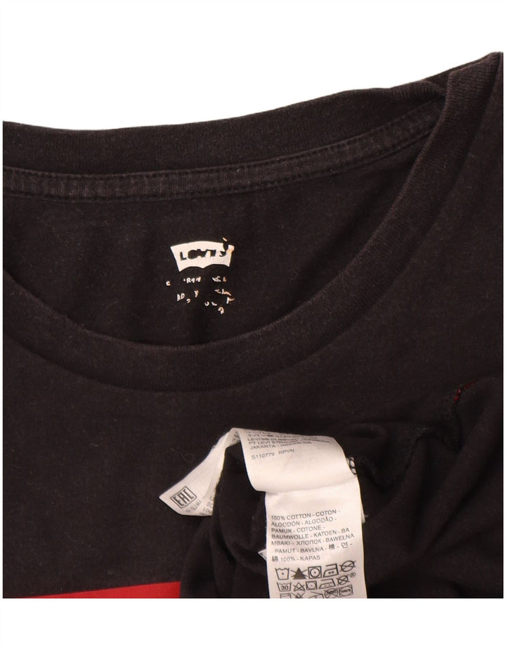 Levi's Camiseta gráfica para hombre Top grande de algodón negro