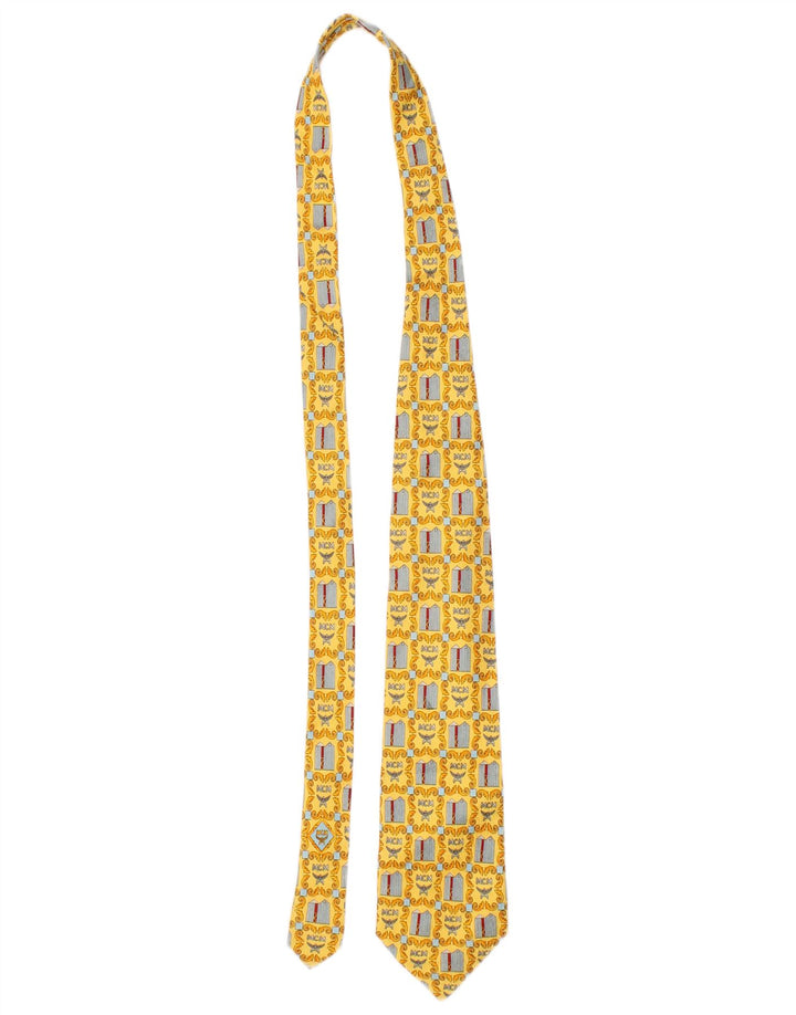 Corbata MCM para hombre talla única seda geométrica amarilla