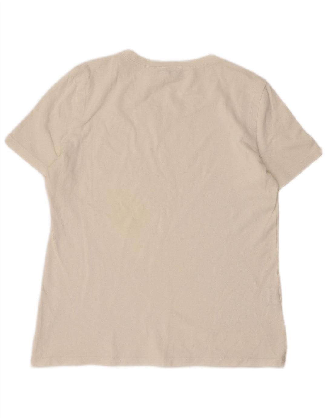 Camiseta Lacoste Mujer Top Talla 42 Grande Algodón Blanco