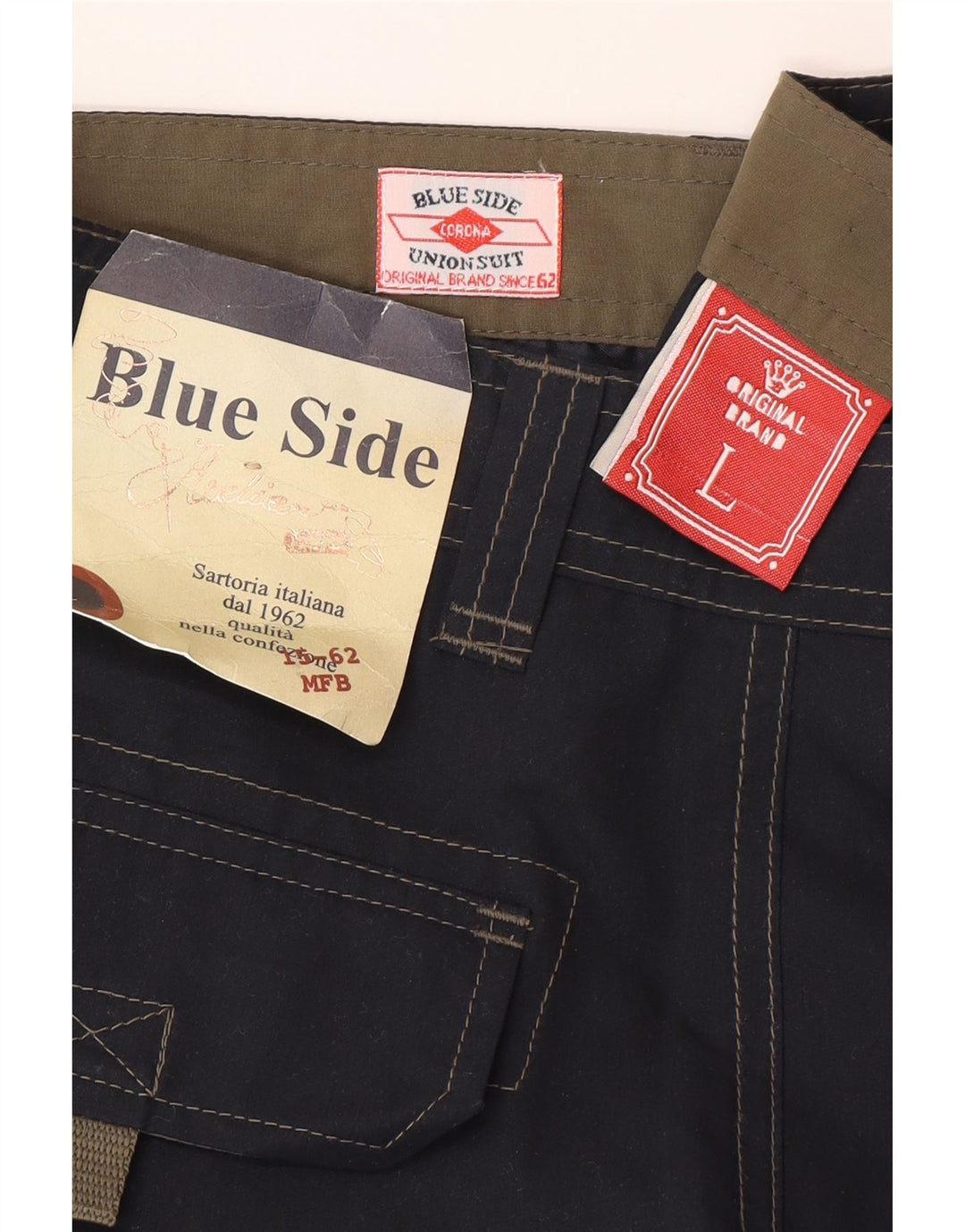 Pantalones cortos cargo para hombre Blue Side poliéster grande W34 azul marino