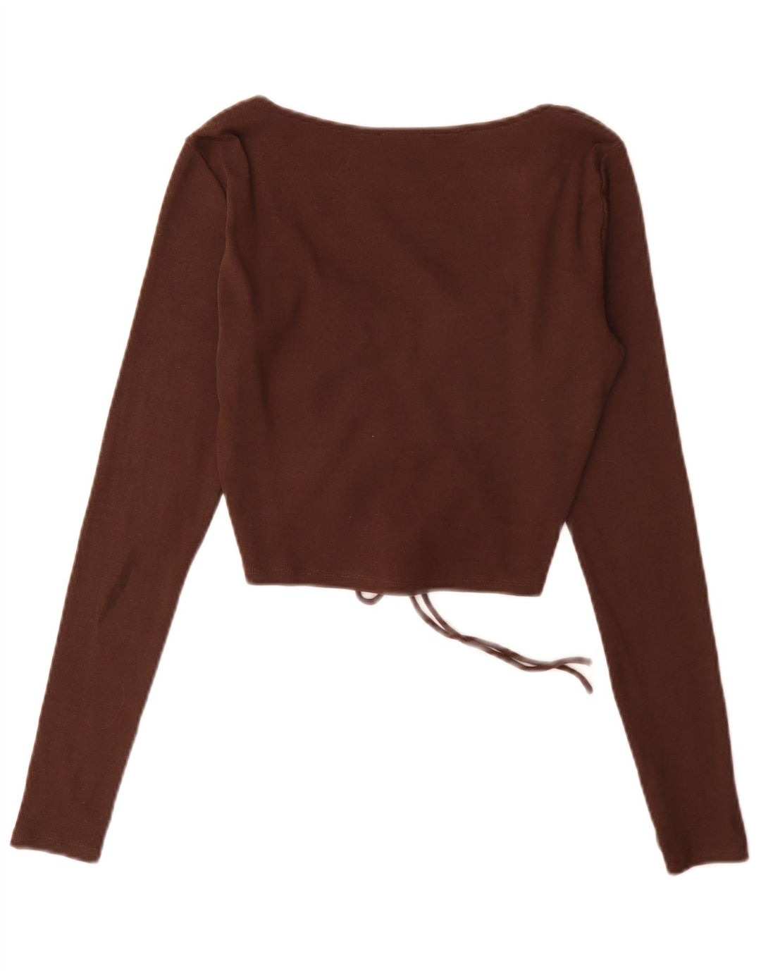 Zara Top corto de manga larga para mujer UK 44 Grande Marrón