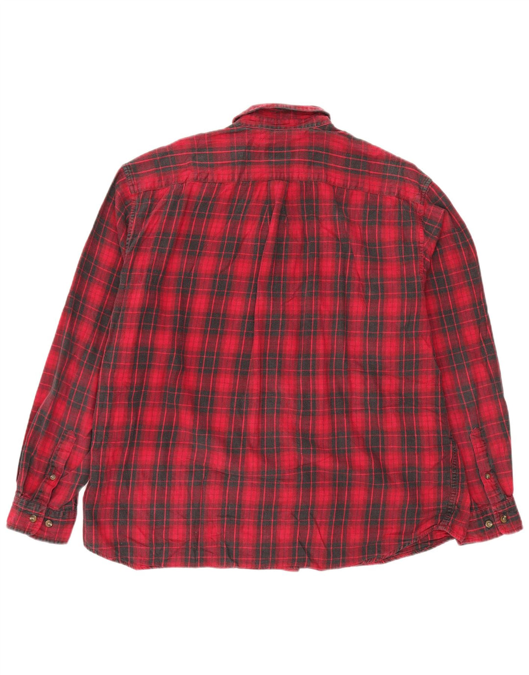 EDDIE BAUER Camisa de franela para hombre XL Algodón a cuadros rojos