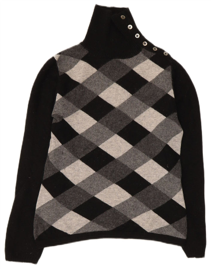 Max Mara - Jersey de fin de semana con cuello y botones para mujer, talla 40, talla M, color negro