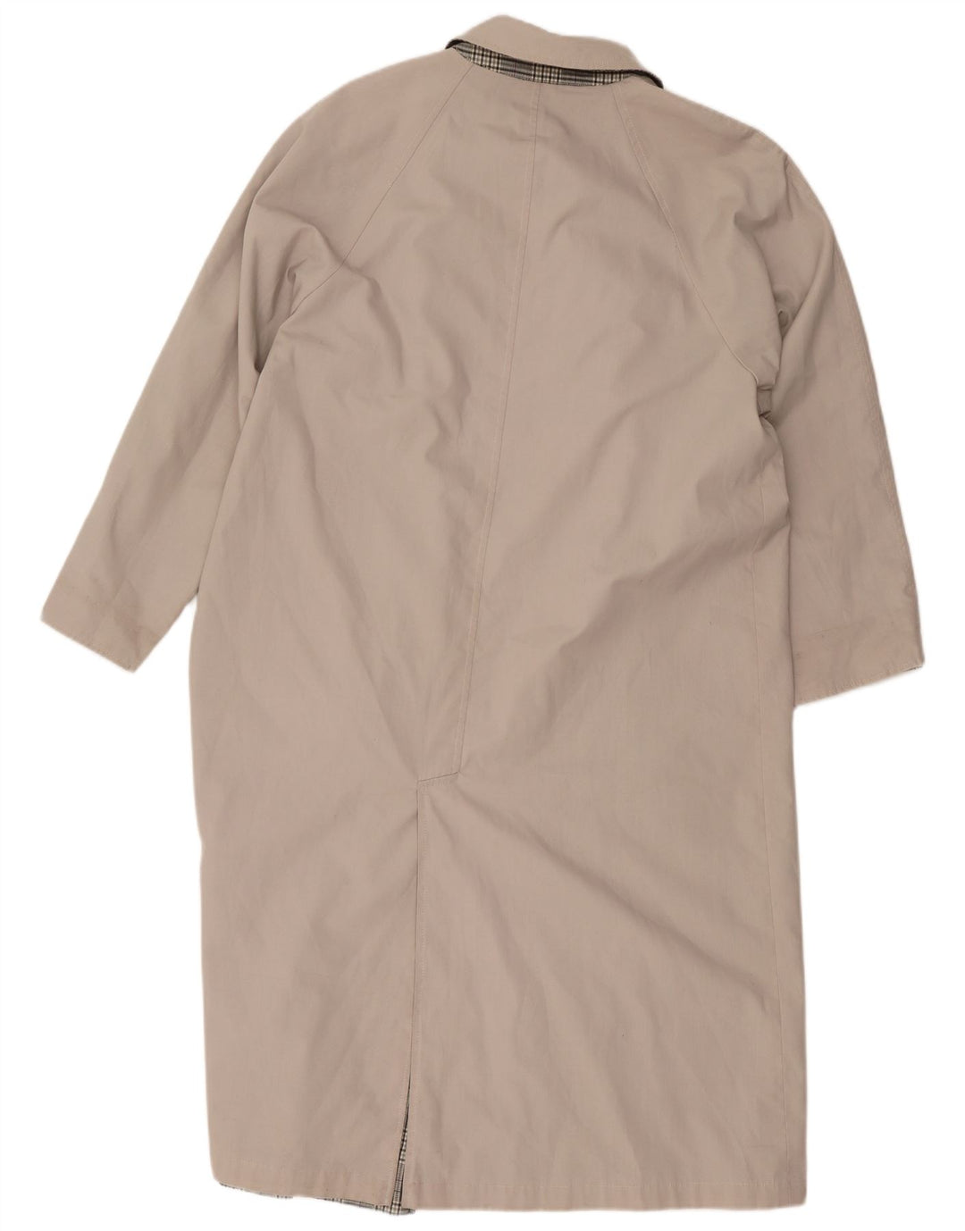 Vintage mujer abrigo reversible Reino Unido 12 beige medio