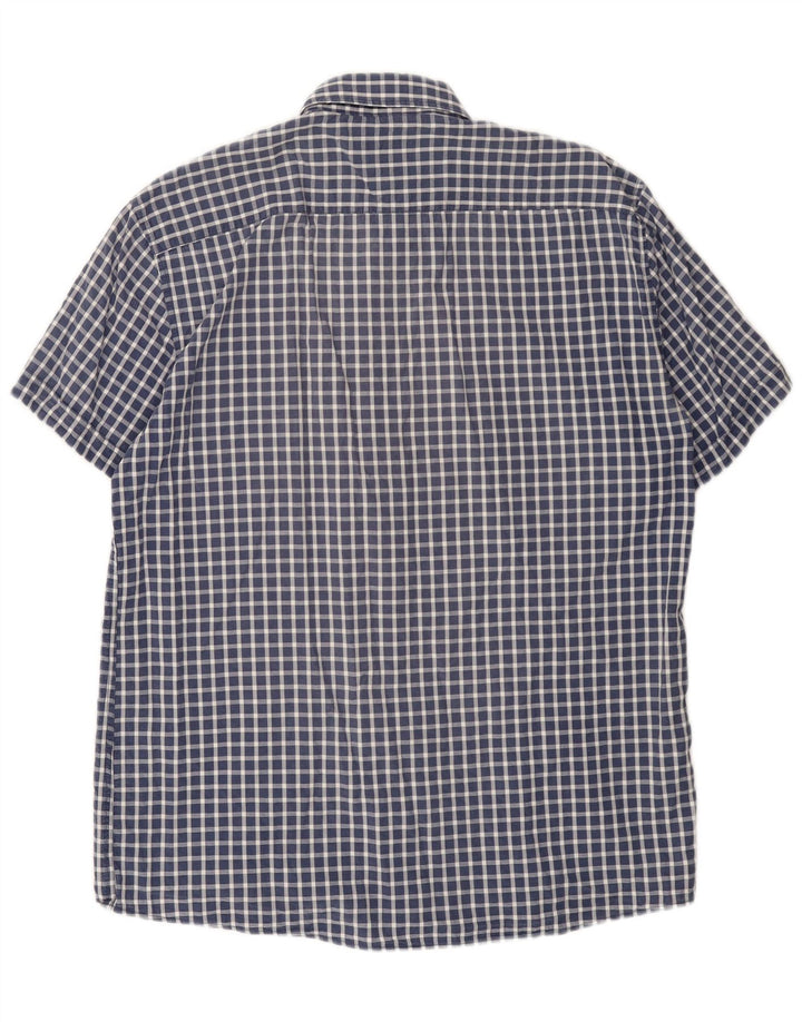 Asociación de Polo de EE. UU. Camisa Regular De Manga Corta Para Hombre Vichy Azul Marino Grande