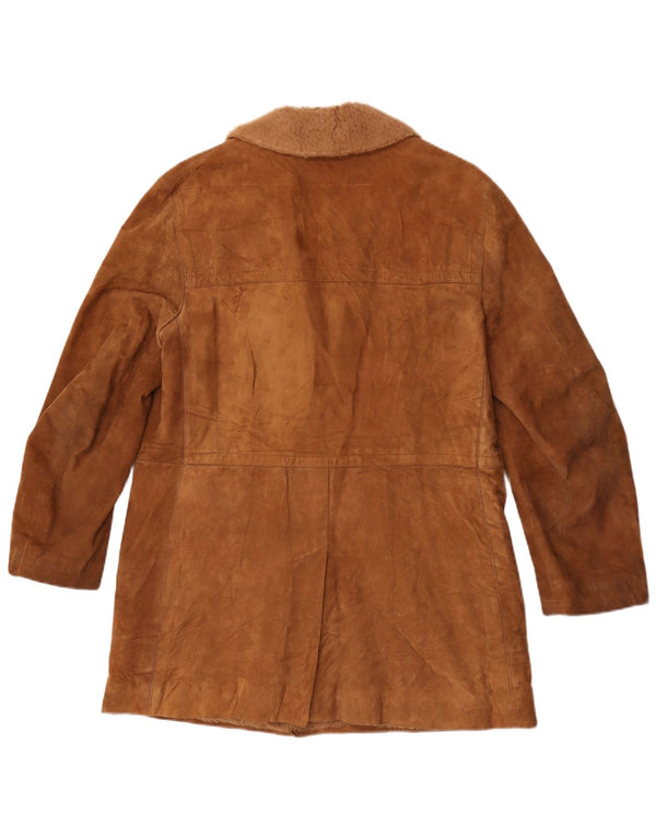 Anfor Chaqueta de ante Sherpa para hombre IT 48 Cuero marrón medio