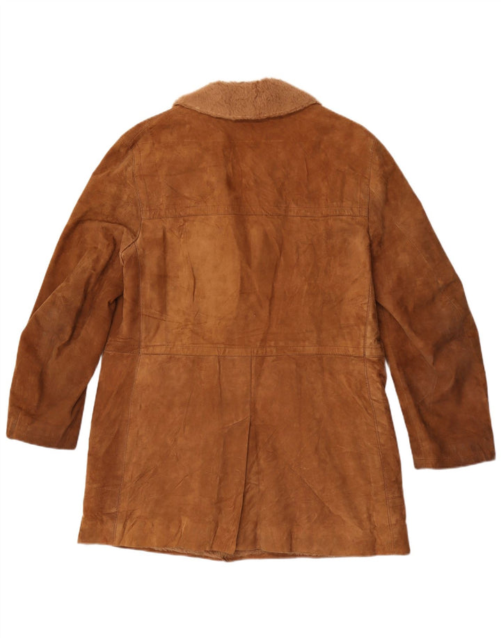 Anfor Chaqueta de ante Sherpa para hombre IT 48 Cuero marrón medio