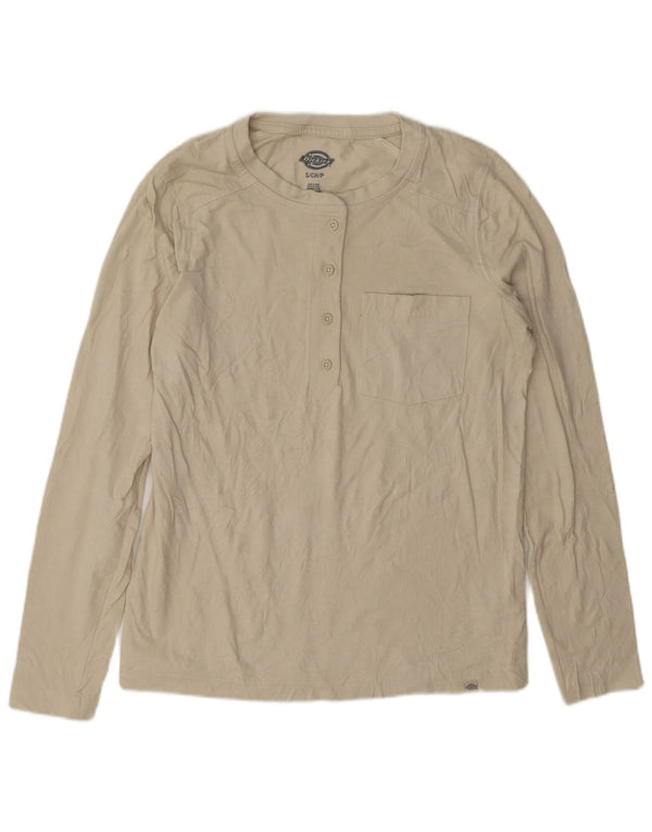Dickies Top Mujer Manga Larga UK 10 Small Algodón Beige