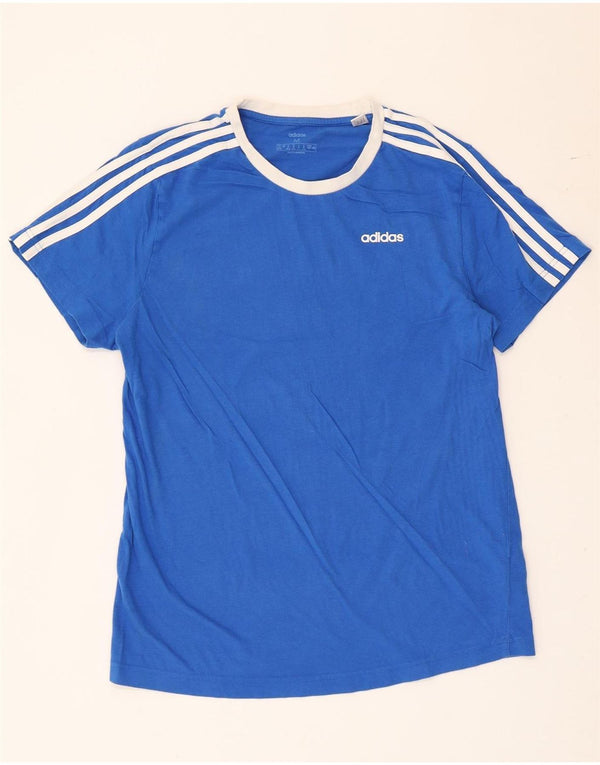 Adidas Camiseta Mujer Top UK 12/14 Medio Azul Algodón