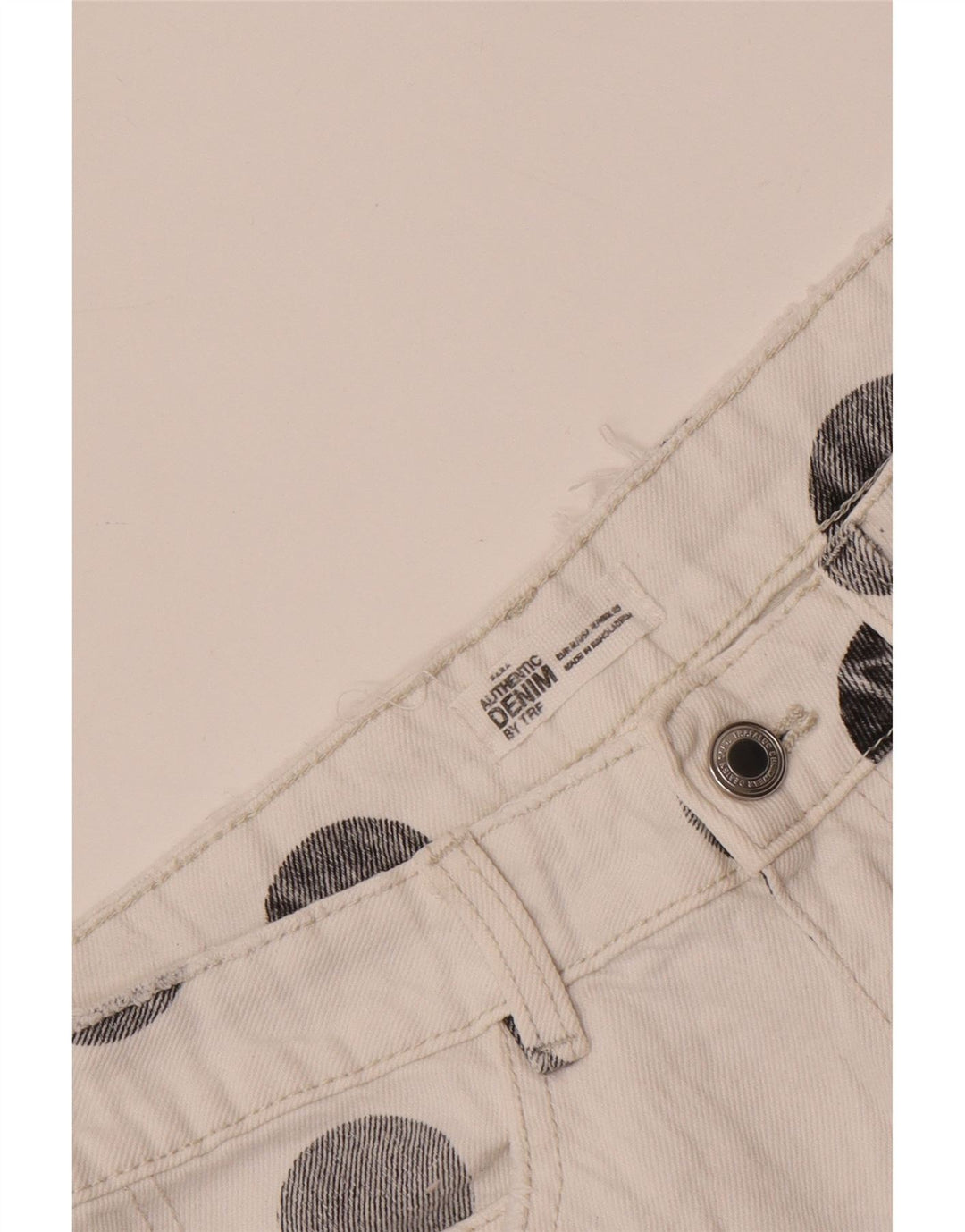 Zara Mujer Trafaluc Mini Falda Vaquera Mediana W28 Lunares Blancos