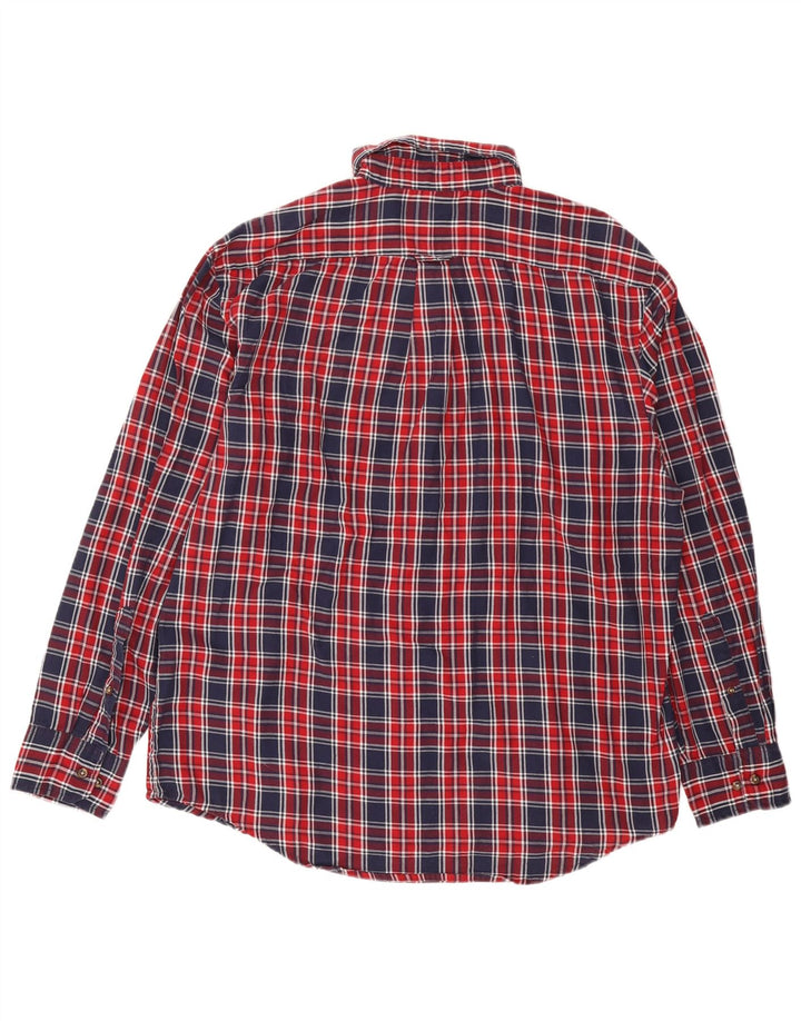 Izod Camisa De Franela Grande De Algodón A Cuadros Azul Marino Hombre