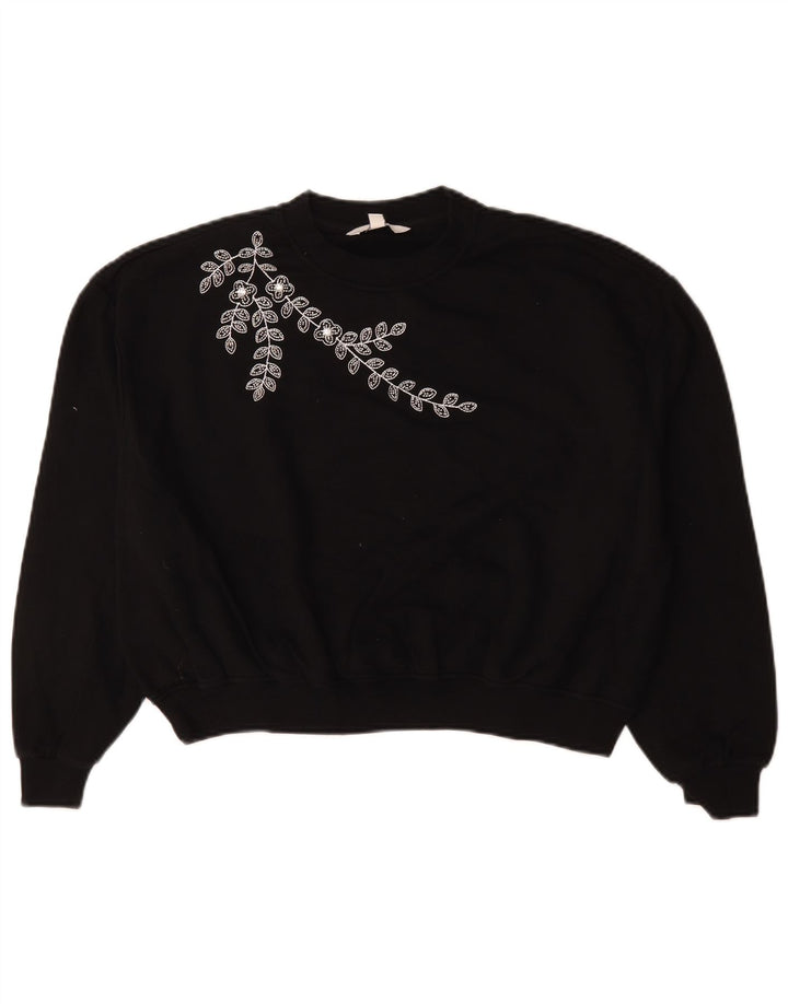 Marks & Spencer Sudadera extragrande para mujer UK 10 Small Black Floral
