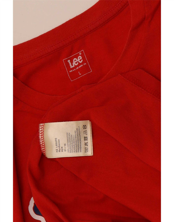 Lee - Camiseta gráfica para hombre, talla grande, algodón rojo