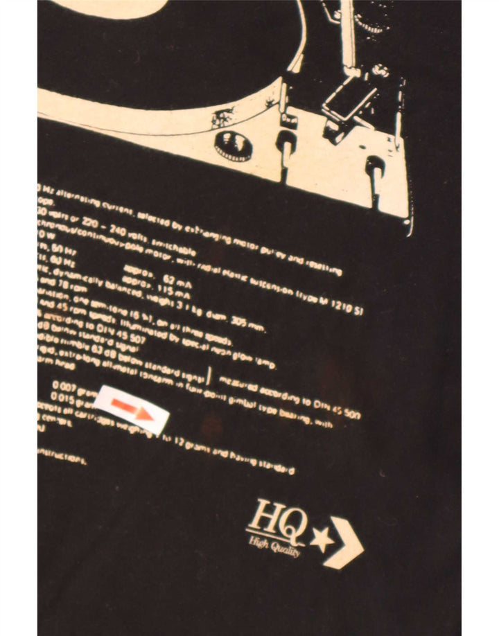 Converse Hombre Regular Graphic Camiseta Top Mediano Algodón Negro Música