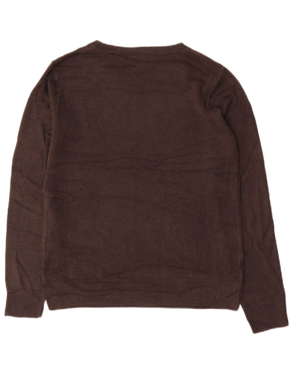 Marks & Spencer Suéter con Cuello Barco para Mujer UK 10 Pequeño Acrílico Marrón