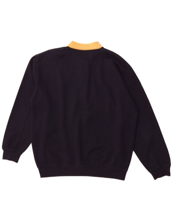 MCFORSUM Sudadera con cuello tipo polo para hombre Jersey grande Azul marino Poliéster