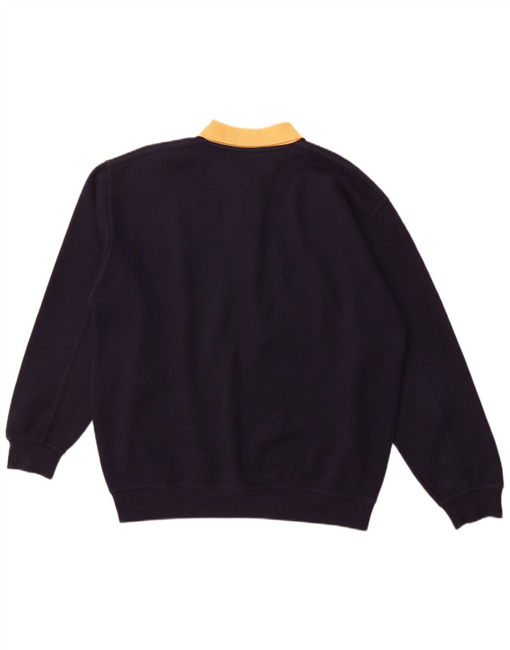 MCFORSUM Sudadera con cuello tipo polo para hombre Jersey grande Azul marino Poliéster