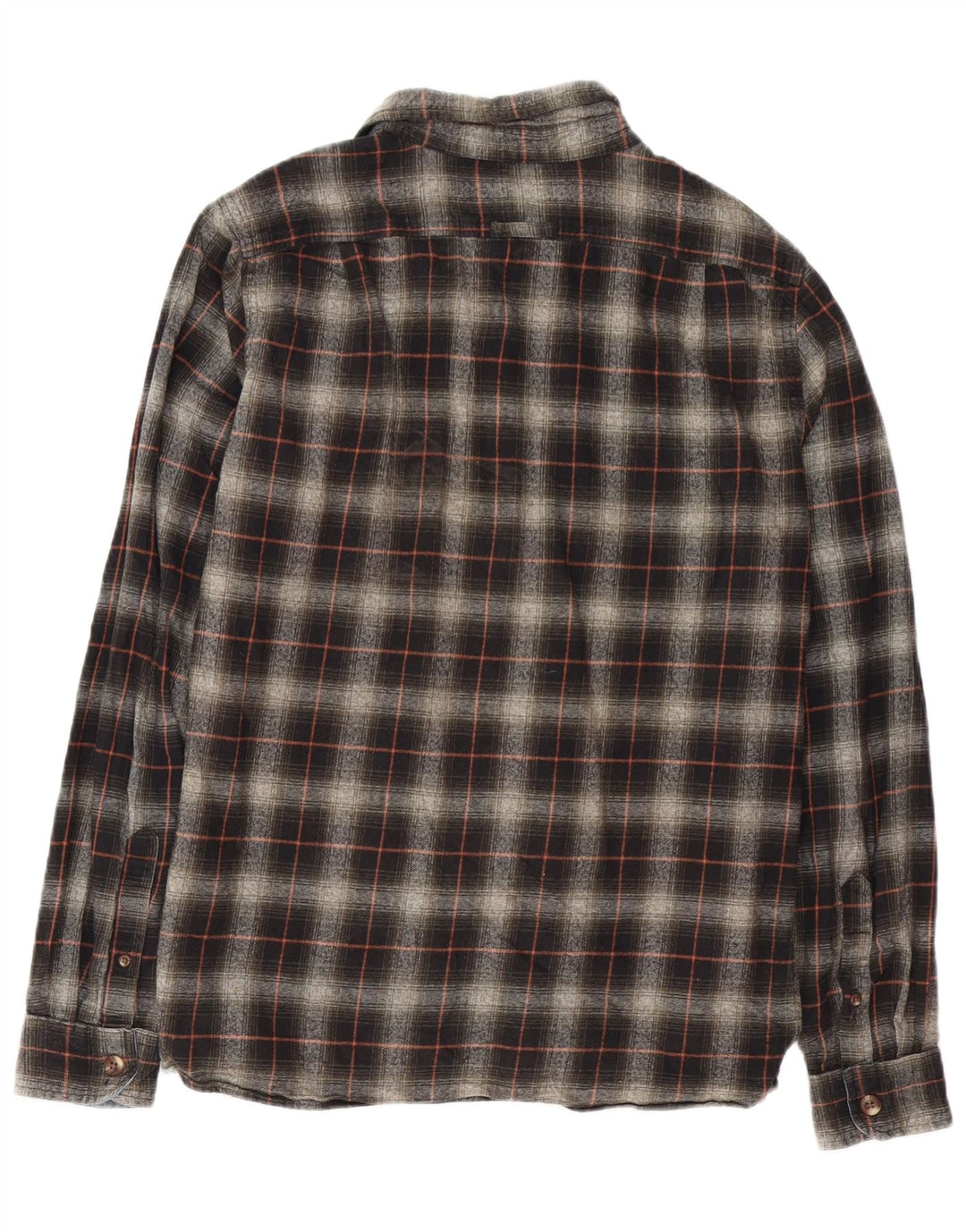 SUPERDRY Camisa de franela de corte clásico de algodón a cuadros negros grandes para hombre