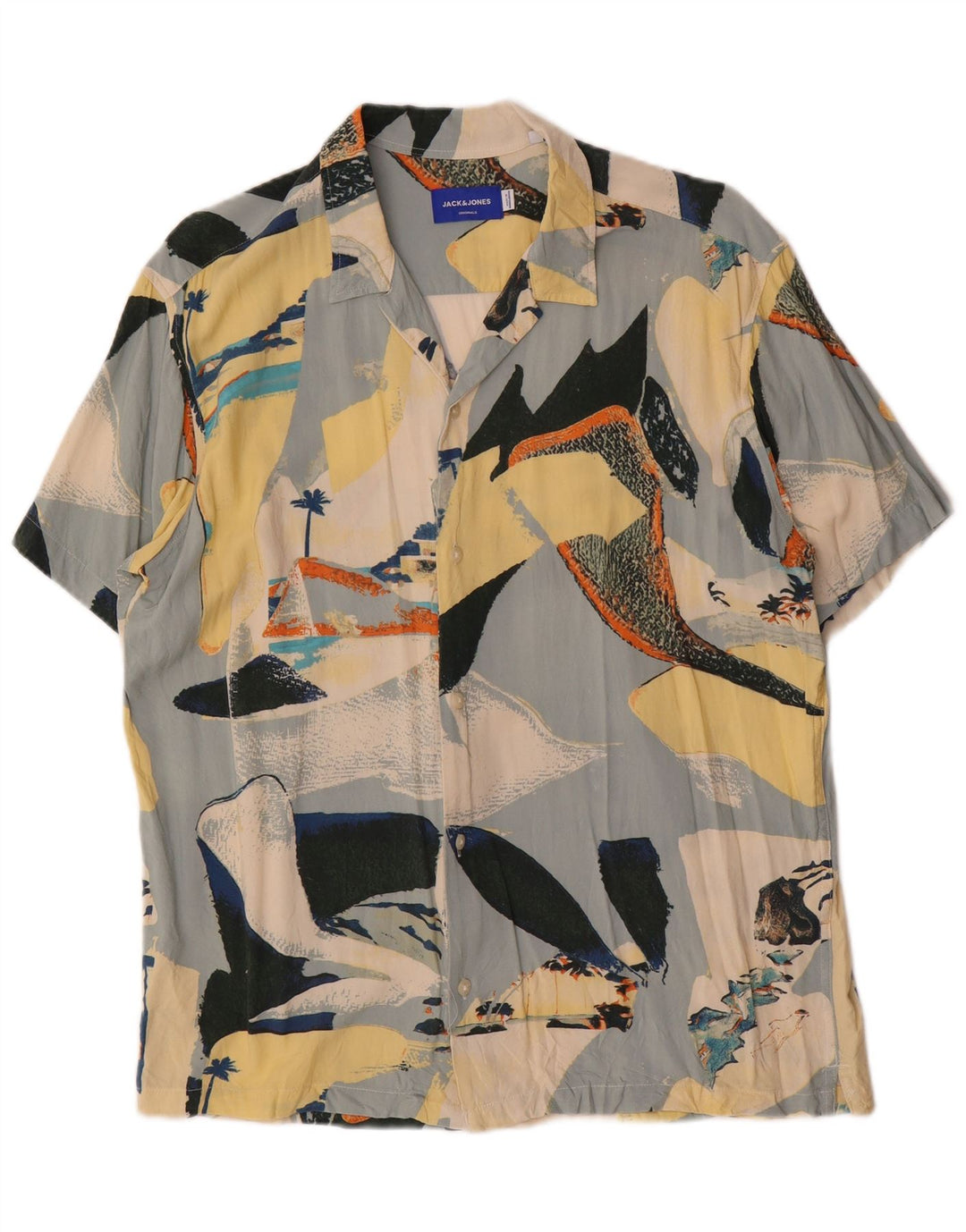 JACK & JONES Camisa gráfica de manga corta para hombre Medium Multicolored Hawaiian