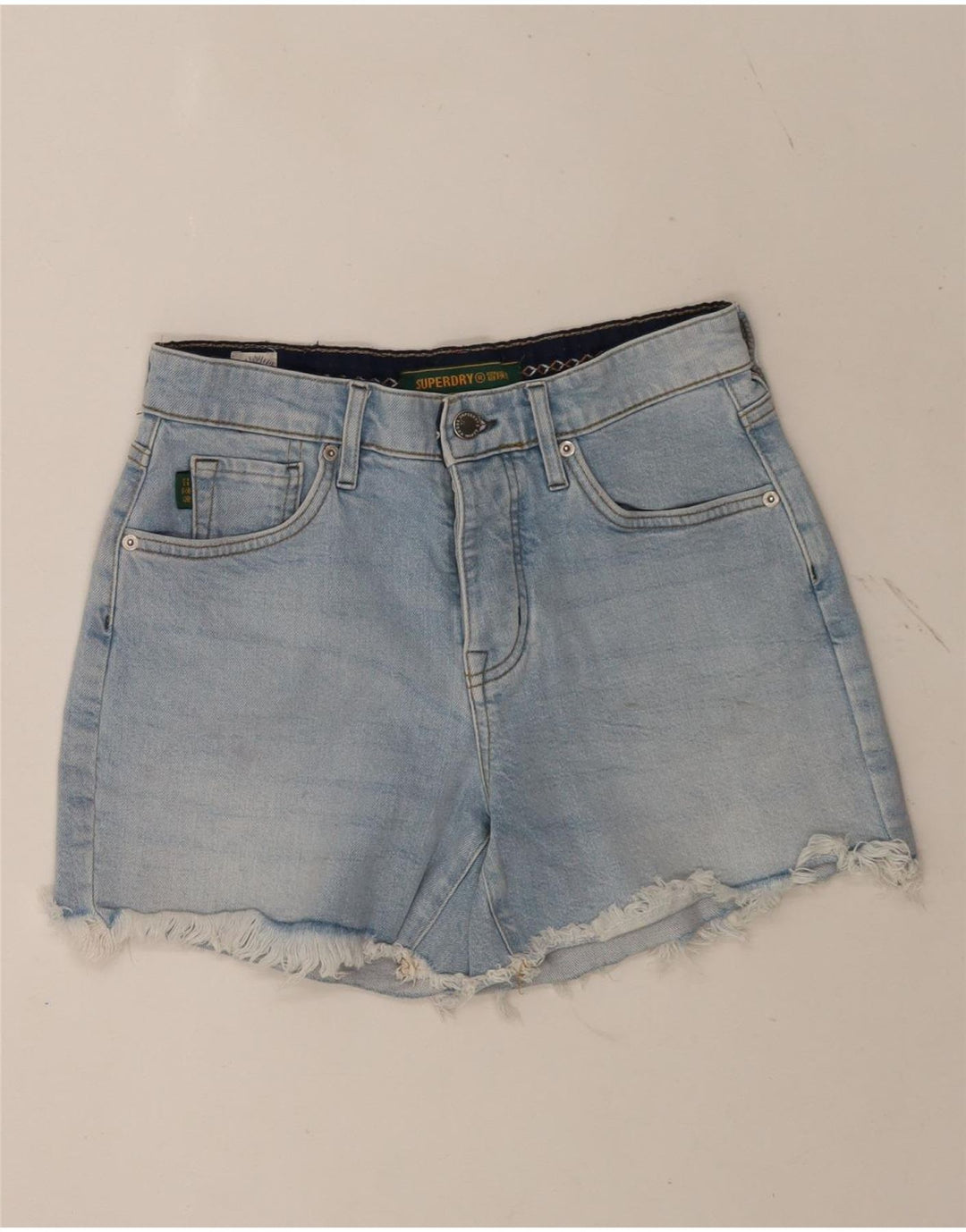 Shorts Vaqueros Superdry Mujer W28 Algodón Azul Medio