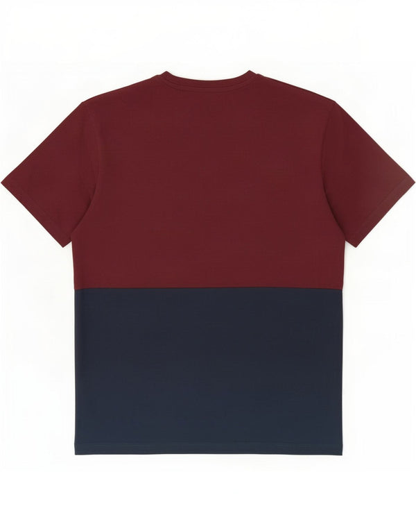 Jack & Jones Hombre Camiseta gráfica Top Medium Borgoña Colorblock Algodón
