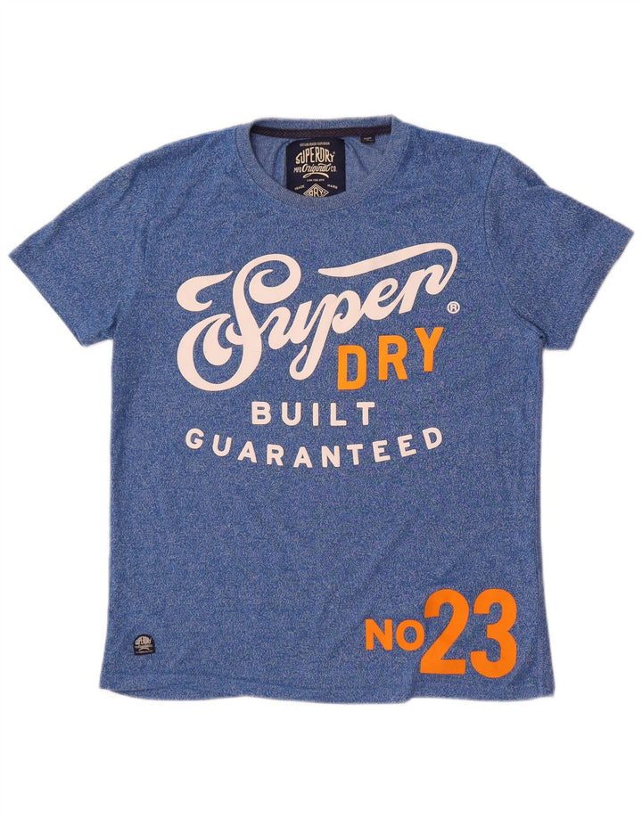 Superdry Camiseta estampada con estampado de algodón moteado en azul medio para hombre