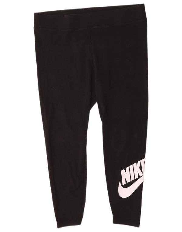 Nike Leggings cortos gráficos para mujer UK 40 XL Algodón negro