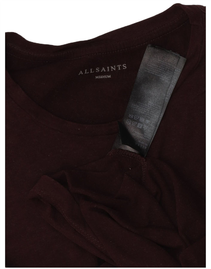 All Saints Hombre Top Manga Larga Algodón Burdeos Medio