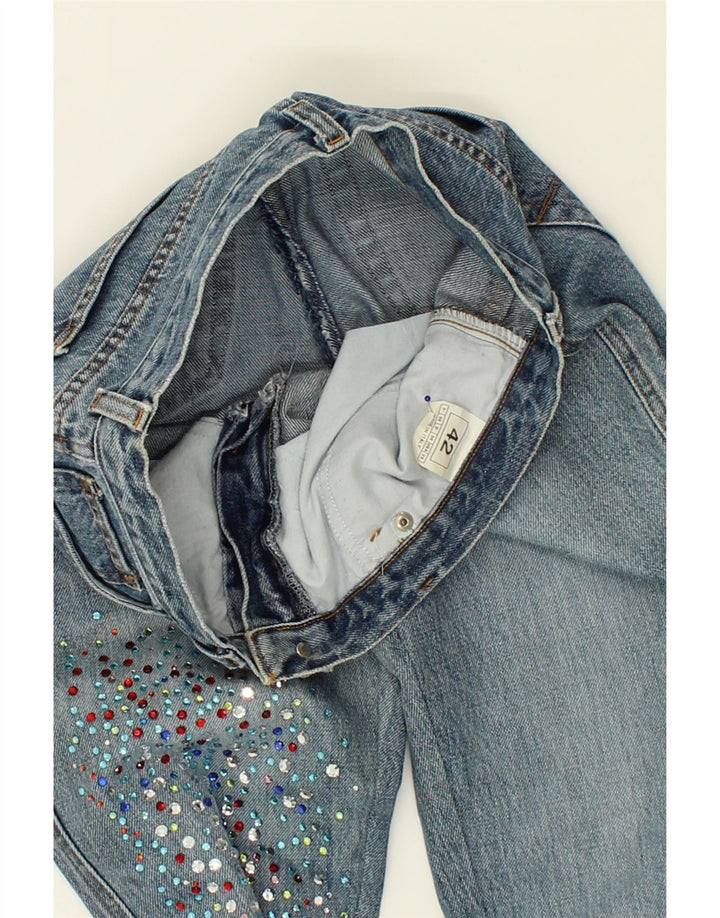 CAPPOPERA Womens Slim Jeans IT 42 Medium W30 L29 Blue Spotted Cotton Vintage Cappopera and Second-Hand Cappopera from Messina Hembry 