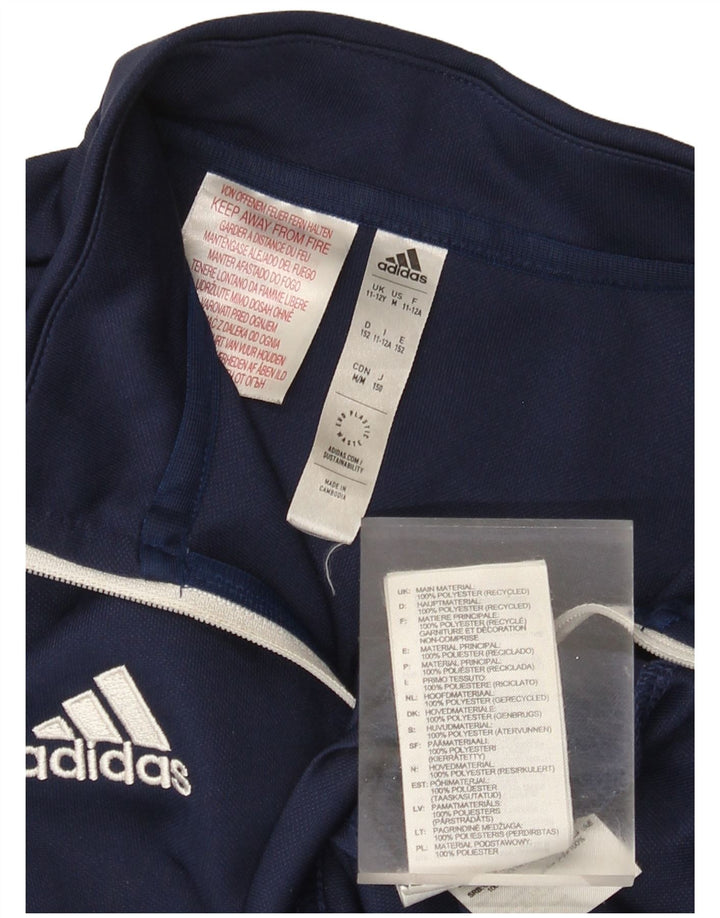 Adidas - Chándal Aeroready con cremallera y cuello para niños, 11-12 años, azul marino