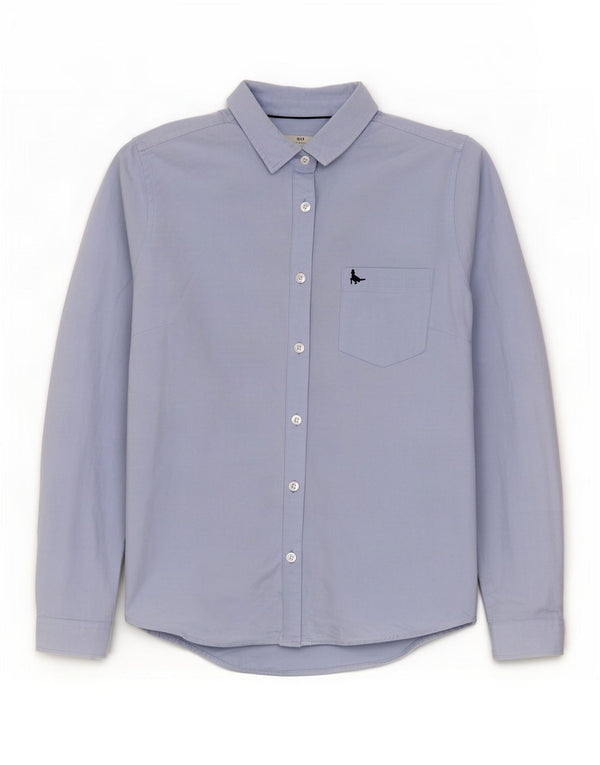 Jack Wills Camisa de corte clásico para mujer UK 10 Small Blue Cotton