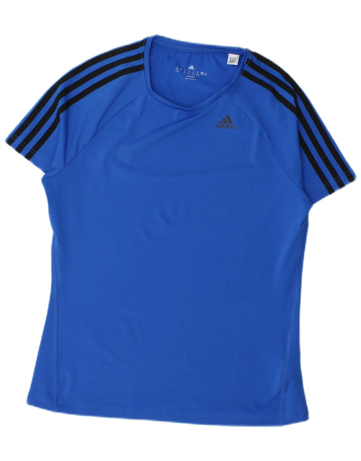 Adidas Mujer Climalite Camiseta Top UK 12/14 Medio Azul Poliéster