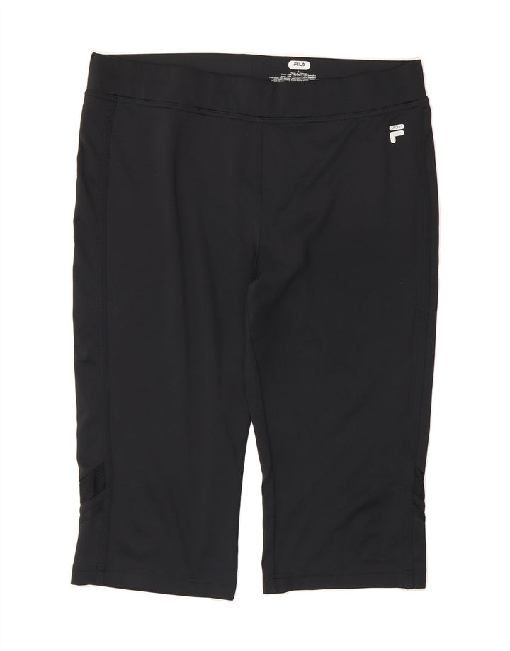 FILA Womens Bermuda Sport Shorts UK 16 Large Black Polyester Vintage Fila and Second-Hand Fila from Messina Hembry 