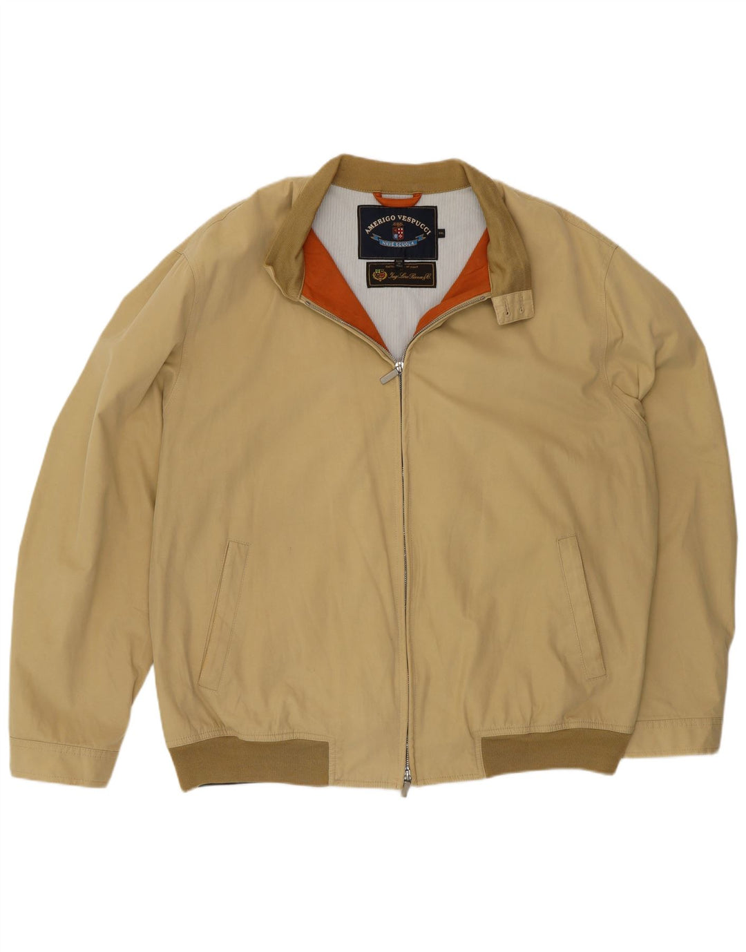 Amerigo Vespucci Chaqueta Bomber para Hombre UK 44 2XL Poliéster Beige