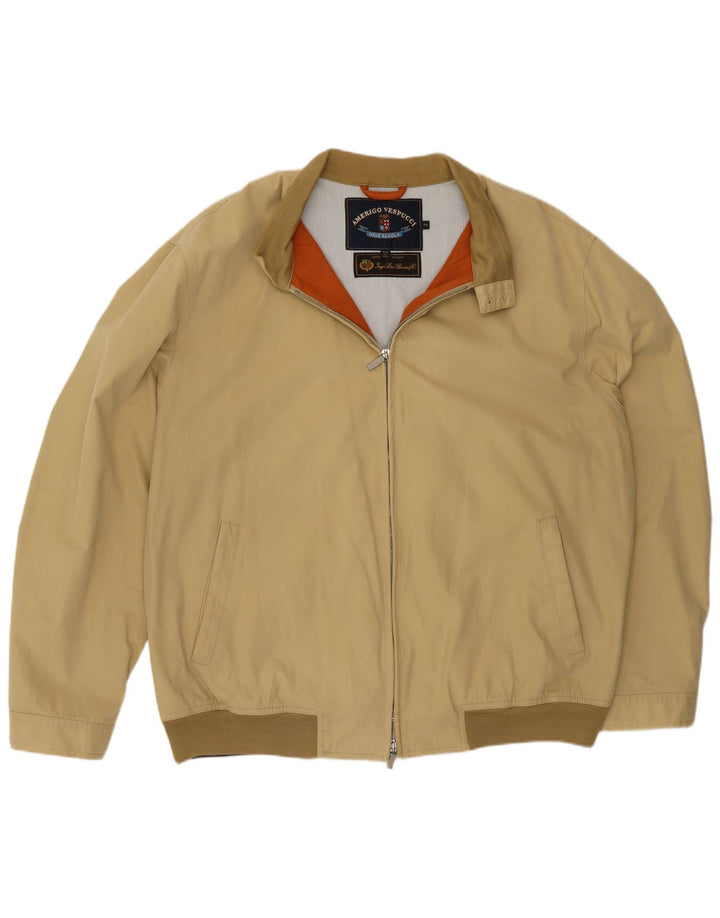 Amerigo Vespucci Chaqueta Bomber para Hombre UK 44 2XL Poliéster Beige
